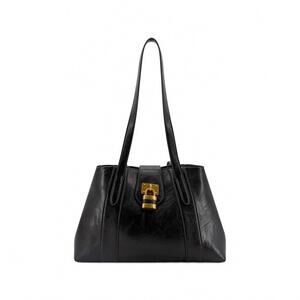 NEW LIKE DREAMS women's fiora signature lock satchel in black